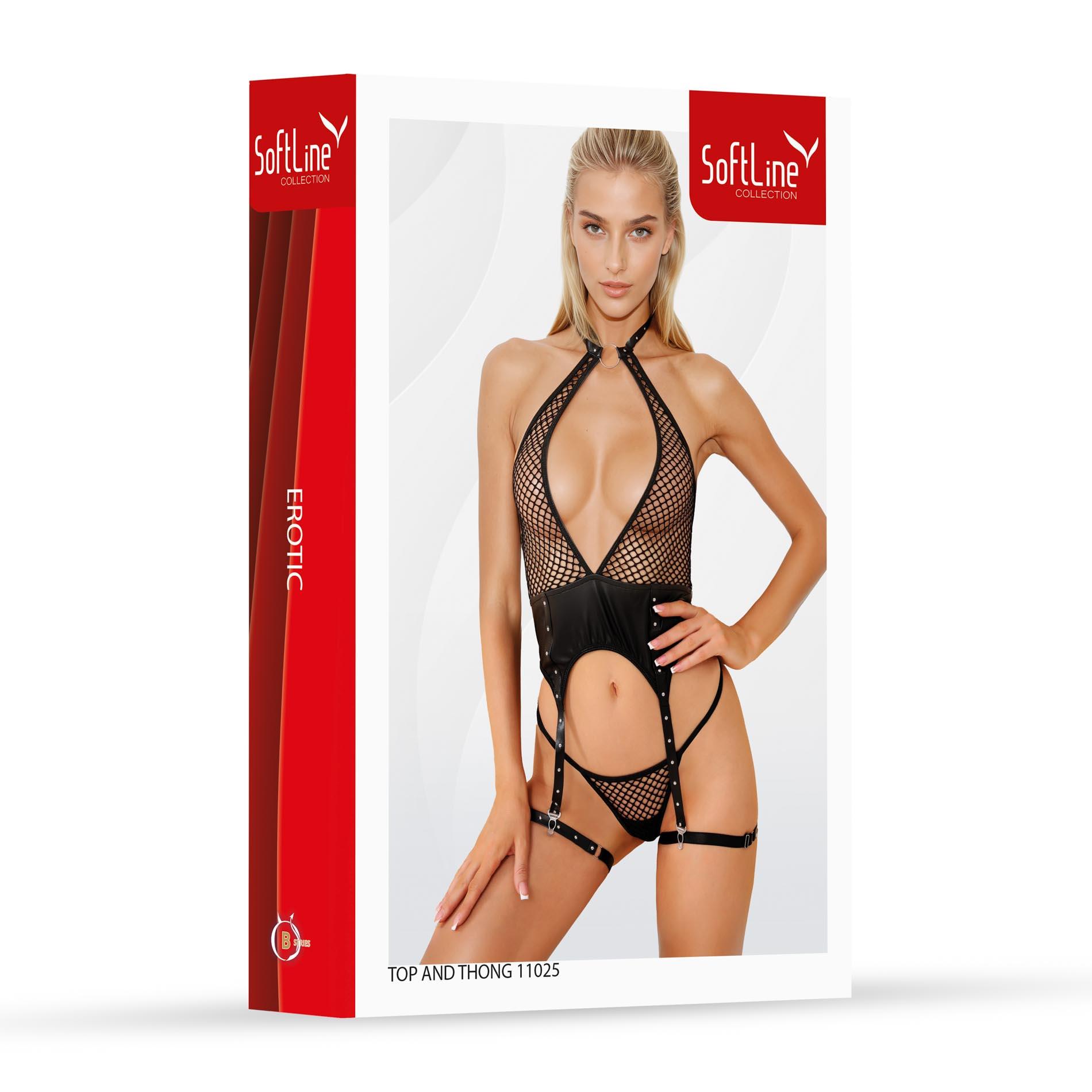 Set top and thong 11025 black 2XL