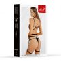 Zestaw bielizny koronkowej z uprzężą biustonosz stringi SoftLine czarny 3XL - 2