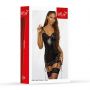 Sukienka wetlook sznurowana z stringami SoftLine czarna L - 4