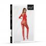 Bodystocking siateczkowy geometryczny czerwony SoftLine 2037 One Size - 3
