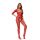 Bodystocking siateczkowy geometryczny czerwony SoftLine 2037 One Size