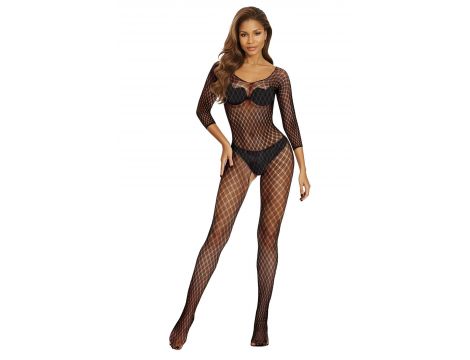 Erotyczny bodystocking siateczkowy SoftLine czarny One size - 3