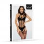 Bodystocking siateczkowy z wycięciami SoftLine 2054 czarny One size - 3