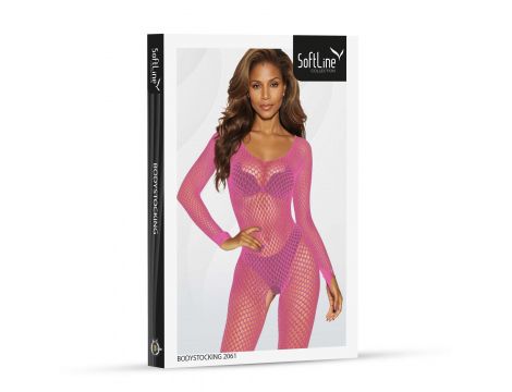 Bodystocking siateczkowy różowy SoftLine 2061 One size - 2