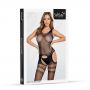 Bodystocking siateczkowy czarny z wycięciami SoftLine 2065 One size - 2