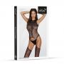 Bodystocking koronkowy siateczkowy SoftLine 2067 czarny One size - 2