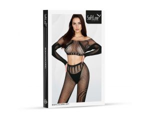Bodystocking siateczkowy SoftLine 2071 czarny One size