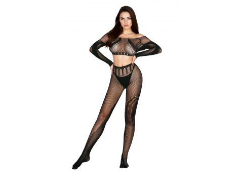Bodystocking siateczkowy SoftLine 2071 czarny One size - 4