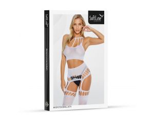 Bodystocking biały zmysłowy SoftLine 2074 One size