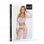 Bodystocking siateczkowy z sznurowaniem SoftLine 2078 biały One size - 2