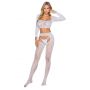 Bodystocking siateczkowy z sznurowaniem SoftLine 2078 biały One size - 5