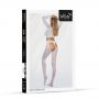 Bodystocking siateczkowy z sznurowaniem SoftLine 2078 biały One size - 4