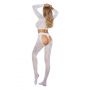 Bodystocking siateczkowy z sznurowaniem SoftLine 2078 biały One size - 3