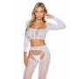 Bodystocking siateczkowy z sznurowaniem SoftLine 2078 biały One size - 7