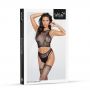 Bodystocking siateczkowo koronkowy SoftLine 2083 czarny one size - 3