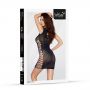 Sukienka erotyczna siateczkowa koronkowa SoftLine 3014 czarna one size - 4