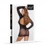 Sukienka siateczkowa koronkowa z długim rękawem SoftLine czarna one size - 2