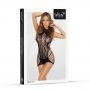 Sukienka erotyczna siateczkowa koronkowa SoftLine 3019 czarna One Size - 5