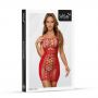 Sukienka erotyczna czerwona siateczkowa SoftLine 3029 One size - 5