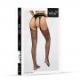 Eleganckie pończochy siateczkowe koronkowe SoftLine 4020 czarne one size - 5
