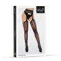 Pończochy erotyczne z wycięciami i imitacją pasa czarne One Size SoftLine - 2