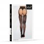 Pończochy erotyczne z wycięciami i imitacją pasa czarne One Size SoftLine - 3