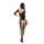 Bodystocking siateczkowy kwiatowy czarny S/L SoftLine