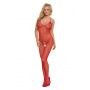 Bodystocking siateczkowy z dużymi oczkami czerwony S/L SoftLine - 3