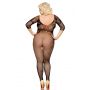 Bodystocking siateczkowy Dragonfly z dużymi oczkami SoftLine czarny XL 3XL - 2