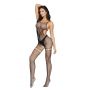 Bodystocking siateczkowy SoftLine Collection czarny S/L - 5
