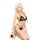 Komplet koronkowy Sissi SoftLine czarny M/L open crotch