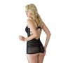 Koronkowa koszulka babydoll Casey SoftLine różowa czarna L - 3