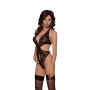 Erotyczne body koronkowe Silvia SoftLine czarne S/L - 3