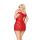 Koronkowa koszulka baby doll Veronica plus size czerwona 3XL