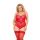Body erotyczne Amelia siateczkowe koronkowe SoftLine czerwony XL