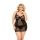 Koszulka baby doll Laura koronkowa siateczkowa SoftLine czarny XL