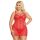 Koronkowa koszulka babydoll Aldona czerwona 3XL SoftLine
