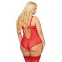 Erotyczne body koronkowe Amanda SoftLine czerwone XL - 2