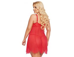 Koszulka babydoll Carla czerwona 3XL SoftLine Collection