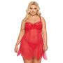 Koszulka babydoll Carla czerwona 3XL SoftLine Collection - 3