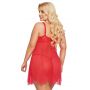 Koronkowa koszulka babydoll Carla SoftLine czerwona XL - 3