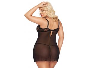 Koronkowa koszulka erotyczna Cornelia czarna 3XL SoftLine