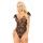 Body erotyczne SoftLine Leila kwiatowe czarne M/L
