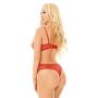 Koronkowe body erotyczne Nicola czerwone S SoftLine - 2