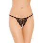 Stringi koronkowe z wycięciem w kroku SoftLine 2307 czarne S/L - 2