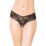 Koronkowe stringi z pęknięciem w kroku SoftLine 2440 czarne S/M - 2