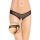Stringi koronkowe z wycięciem SoftLine 2446 czarne S/M