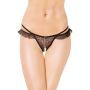 Koronkowe stringi z otwartym krokiem SoftLine 2452 czarne M/L - 2