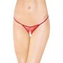 Seksowne stringi siateczkowe z rozcięciem SoftLine czerwone S/L - 2