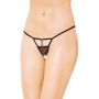 Mini stringi z cyrkoniami i wycięciem SoftLine 2461 czarne S/L - 3